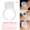 Tattoo Ink Cap, Disposable Tattoo Ink Ring Cups Plastic Microblading Pigment Accessories Holder (100pcs)