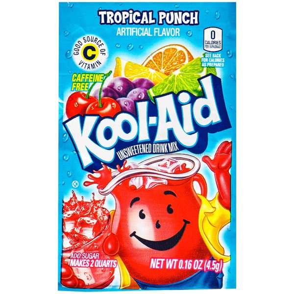 Kool-Aid Tropical Punch Flavored Unsweetened Caffeine Free Powdered Drink Mix (96 Packets)