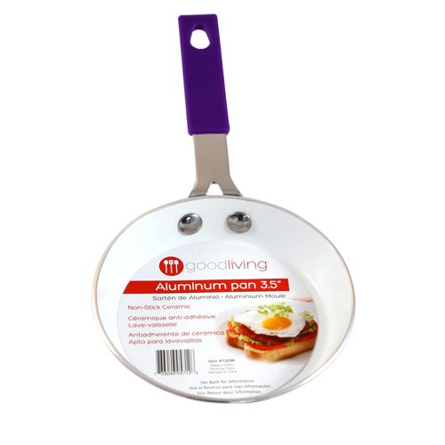 Good Living 3.5" Fast-Heating Aluminum Single-Egg Pan, Colors Vary, 1-Pack, Non-Stick Ceramic, Aluminum Frying Pan, Great For Pancakes, French Toast, Eggs, Omlets, And Much More