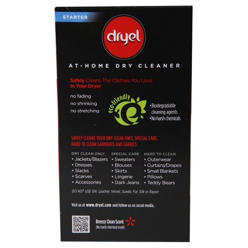 Dryel At-Home Dry Cleaning Starter Kit With Bag, Breeze Clean Scent 1 kit