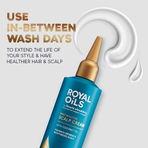 Head and Shoulders Scalp Cream Treatment, Daily Moisture, Anti Dandruff, Royal Oils Collection with Coconut Oil, Scalp Care for Natural and Curly Hair, 5.0 fl oz