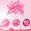 Totelux Breast Cancer Cheer Bows Hair Ties Pink Ribbon Hair Rubber Band Ponytail Holder Glitter Elastic Hair Bow Ties for Women Breast Cancer Awareness Hair Accessories