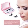 AREMOD Lash Mirror, Eyelash Case 3 Layer False Eyelash Holder Case Lash Organizers and Storage Empty Travel Cosmetic Eyelash Container with Mirror for Makeup(Pink)