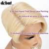 DÉBUT Human Hair Pixie Wig Side Part Lace Front Wigs with Side Fringe Swept Bangs Short Pixie Cut Wig 613 Color