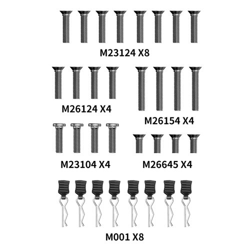 Jetwood 1:16 Scale RC Car Screws Set for Spare Parts