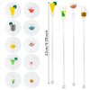 AUEAR, 10 Pack Swizzle Sticks Acrylic Colorful Cocktail Drink Stirrer Clear Shafts for Bars Cafes Restaurants Home Use
