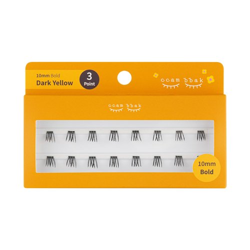 CCAMBBAK Bold - Looks So Natural False Eyelashes Handmade Lightweight Individual Lashes K-Beauty Extension Lengthening Wisps Authentic Fake Eyelashes (10mm Bold (Black), 3Point)