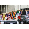 ECUADOR AND USA ECUADORIAN AMERICAN SOUTH LATIN AMERICAN REARVIEW MIRROR MINI BANNER HANGING FLAGS FOR THE CAR UNITY FLAGZ™..