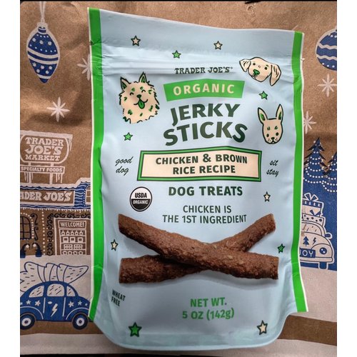 Organic Jerky Sticks Chicken & Brown Rice Recipe Dog Treats by Trader Joes 5oz/142g - (Pack of 2)
