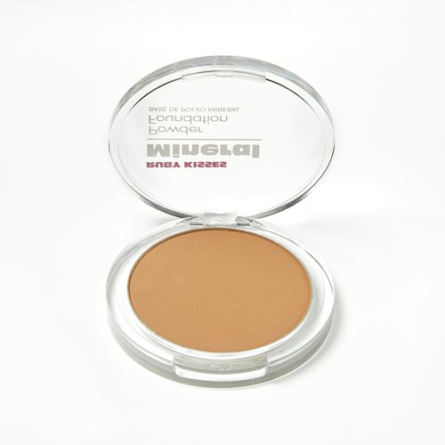 Ruby Kisses Mineral Pressed Powder Foundation, Medium to Full Coverage Natural Finish 0.35 Ounce (Mocha)
