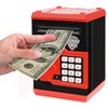 Adsoner Cartoon Piggy Bank, Electronic ATM Password Cash Coin Can Auto Scroll Paper Money Saving Box Gift for Kids (Red)