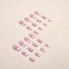 Foccna French Tip Press on Nails Medium LOVE Fake Nails Square Bling Glossy White False Nail Tips Artificial Finger Manicure for Women and Girls,24pcs