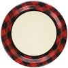 Creative Converting Black and Red Round Paper 8 Count Buffalo Plaid Dinner Plates, 9'', Multicolor