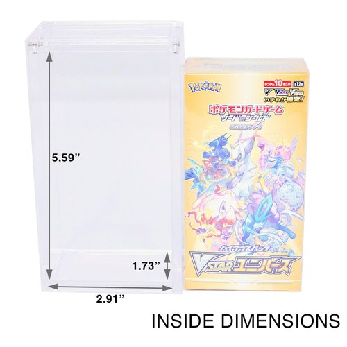 Platinum Protectors Acrylic Display Case for Pokemon Japanese Booster Small Vstar Box Premium Magnetic Top Stackable 6mm
