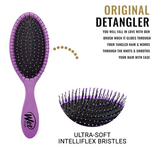 Wet Brush Detangling Hair Brush - Purple - 2 Pack Detangler - Comb for Women, Men & Kids - Wet or Dry – Removes Knots and Tangles, Best for Natural, Straight, Thick & Curly Hair – Pain Free