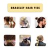 Bracelet Hair Ties Decorative Gold, Pretty High Ponytail Holder Cute Elastic Ponytail Jewelry Luxury Scrunchies Khaqi