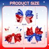 Vsdski th of July Hair Bow Clips Patriotic Hair Accessories for Kids Girls, USA Flag Grosgrain Ribbon Bow Hairpins Glitter Star Hair Bows Hairgrips Alligator Clips Independence Day Decor 2PCS