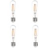 HERO-LED T10-DS-4W-WW27 Dimmable T10 E26/E27 4W Tubular Style LED Vintage Antique Filament Bulb, 40W Equivalent, Warm White 2700K, 4-Pack