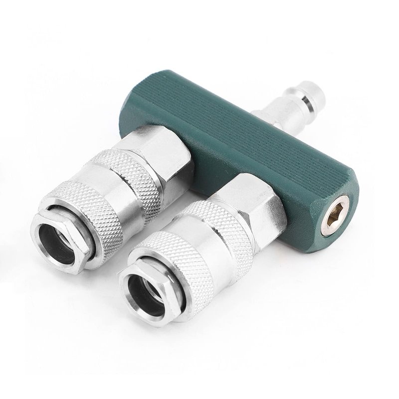 2 Way Straight Air Hose Splitter, 1/4 Inch Line Type Air Manifold Air ...