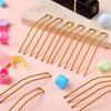 24 Pcs U Shaped Hair Pins Ballet Bobby Pins U Pin Hair Styling Pins Bobby Pins for Updo with Storage Box Metal U Bun Hair Forks for Women Girls Thick Thin Long Curly Hair(Gold, 3 Inch)