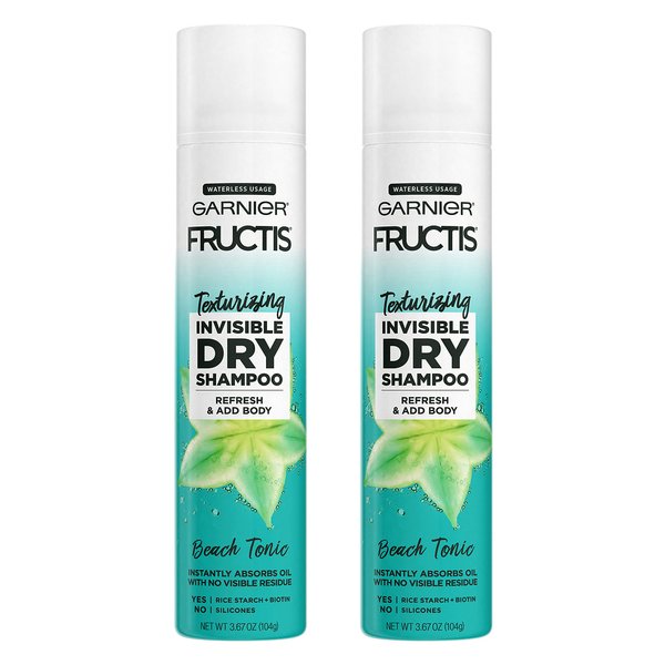 Garnier Fructis Texturizing Invisible Dry Shampoo, Beach Tonic, 4.4 Oz, 2 Count (Packaging May Vary)