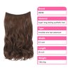EBENK 4PCS Clip In Hair Extensions 20 Inch - Long Wavy Secret Hairpiece with Adjustable Transparent Wire, Secure Clips, Hair Pieces for Women M10B-12(Chocolate Brown)