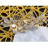Alilang Golden Tone Flower Leaf Crystal Rhinestone Elegant Bridal Hair Comb