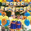 Cartoon Party Decorations,Birthday Party Supplies For Music Party Supplies Includes Happy Birthday Banner, Balloons, Cupcake Toppers, Cake Topper for Boys And Girls