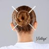 2 Hair Sticks Solid Straight Chopsticks - White
