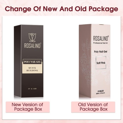 ROSALIND Pink Poly Nail Gel, 60ml Soft Pink Poly Extension Gel for Nail Natural Builder Nail Gel Pink Color, Light Pink Poly Extension Nail Decoration Long-Lasting Poly Nail Enhancement Gel