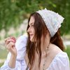 Woeoe Butterfly Chiffon Hair Bandanas Triangle Floral Hair Scarf Headband Print Lace Head Kerchief for Women Girls(2 Pcs)