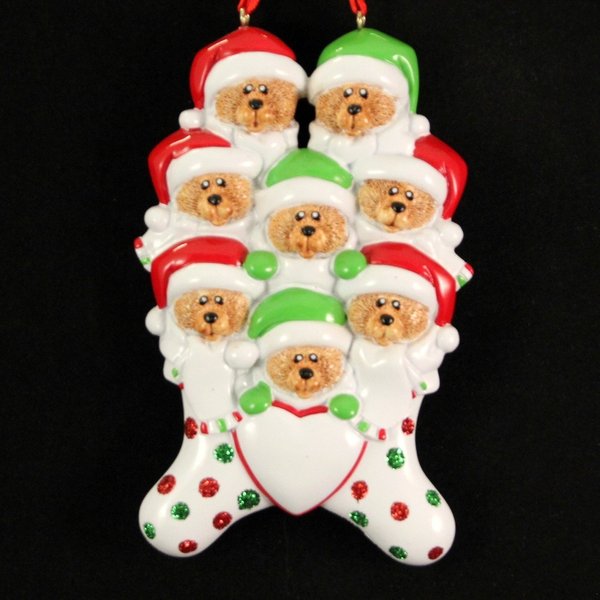 8 Bears in Christmas Stocking Personalized Christms Ornament