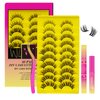 Lash Extension Kit DIY Cluster Lashes Kit with 10 Pairs D Curl Cluster Lashes Wispy Eyelash Bond and Seal Lashes Remover and Eyelash Applicator for Beginner at Home by W