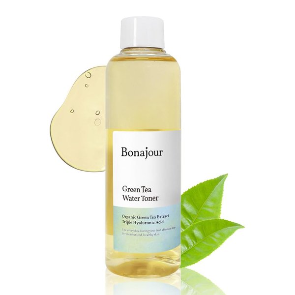BONAJOUR] Vegan beauty Organic Green Tea & Hyaluronic Acid Facial Toner for dry skin - Vegan Cosmetics, 100% Pure Natural Moisturizer & High Moisture Type, Anti Aging, Anti Wrinkle, 7.2 fl. oz