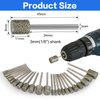 Stone Carving Set Diamond Burr Bits Compatible with Dremel, 46Grit 150Grit 24PCS Polishing Kits Rotary Tools Accessories with 1/8'' Shank for Engraving, Grinding, Stone, Rocks, Jewelry, Ceramics