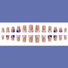 24Pcs 4th of July Press on Nails Medium, Nail Tip with Nail Glitter Stars USA Flag Design Fake Nails Independence Day Glue on Nails Full Cover French Tip False Nails for Holiday Nail Art Decoration