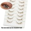 DAODER Brown Mink Lashes Natural Look Cat Eye Super Thin Clear Band Brown False Eyelashes Wispy Anime Lashes 13mm Short Fake Lashes 10 Pairs Reusable Eye Lashes Pack for Daily Wear(Brown Cat Eye)
