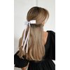 Hair Bows for Women Pink Coquette Bow Girls Hair Clips Cute Hair Accessories for Women Short Hair, Hair Ribbons BowKnot Barrettes, Ribbon Bows for Hair White Hair Bow Clips 4PCS