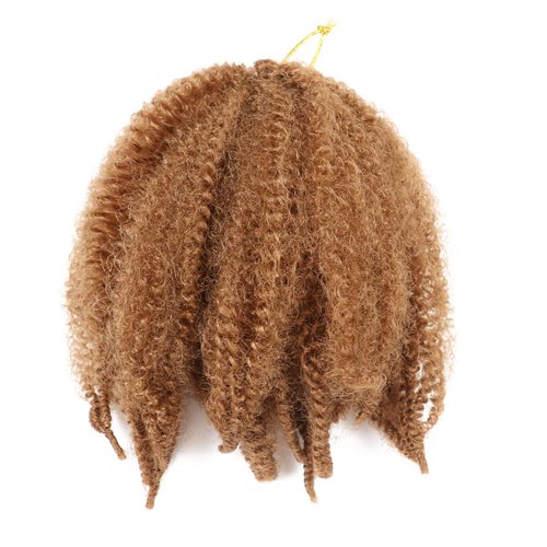 1Pack Marley Braiding Hair 8Inch Short Afro Kinky Twist Crochet Hair Braids Ombre Synthetic Fiber Hair Extensions for Women(1B-Blue)