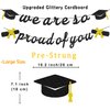Graduation Party Decorations 2024 - Black We are So Proud of You Banner for Graduation Decorations Class of 2024, Congratulations Banner, Graduation Cap Decorations, Graduation Party Supplies