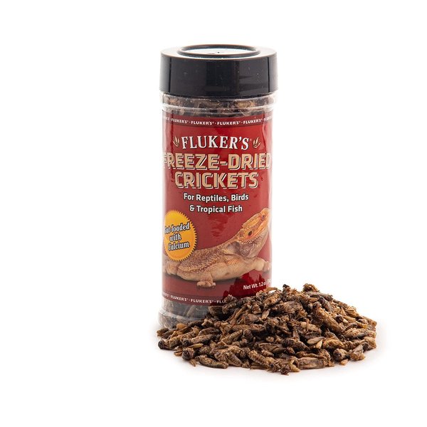 Fluker's Freeze Dried Insects - 1.2oz - Crickets for Reptiles, Birds, Fish, Hedgehogs, and Sugar Gliders, Packed with Protein and Essential Nutrients, Convenient Freeze Dried Crickets, Dried Mealworms Alternative, Stay-Fresh Lid Included