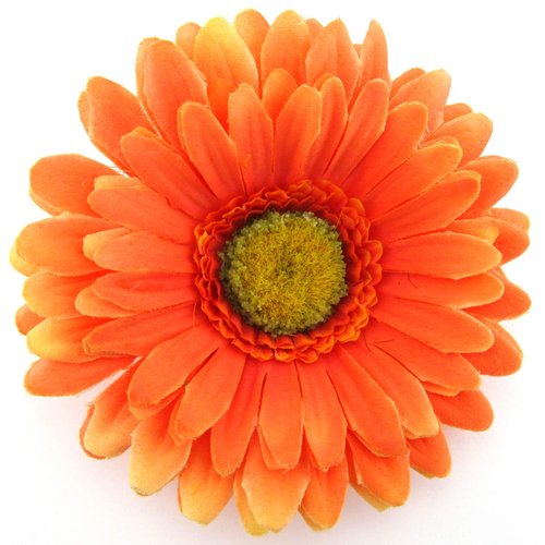 4 inch Variegated Orange Gerbera Daisy Silk Flower Hair Clip