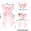 Ahoney 2Pack Satin Hair Bow Hair Clips for Women Girls, Hair Ribbons for Hair Ponytail Cute Hair Ties with Long Tail, Bow for Hair Accessories Bow Barrettes Women (Pink&White)