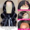 Oriole 4x4 Body Wave HD Transparent Lace Front Wigs Human Hair Glueless Wigs for Black Women Pre Plucked 150% Density Brazilian Virgin Lace Closure Wigs with Baby Hair Natural Color (16 Inch)