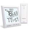 KIDLEDUCT Indoor Outdoor Thermometer Wireless Battery Powered, High Precision Inside Outside Humidity Temperature with Alert, 10S Backlight Weather Thermometers with 1 Sensor, 330ft Wireless, White