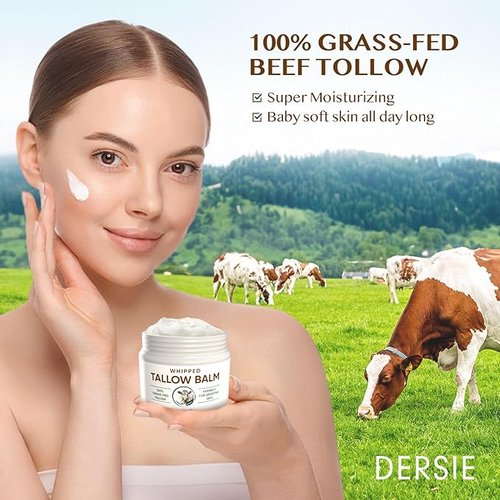 Whipped Beef Tallow Balm – Face Moisturizer with Emu Oil, Blue Cypress & Sandalwood – 2.12oz