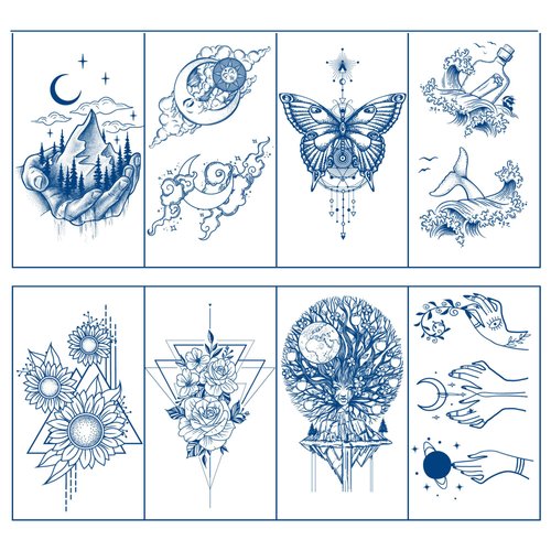 Temporary Tattoos for Men Women Teens and Kids,Semi Permanent Tattoo,Waterproof 2 Weeks Tattoo Stickers, Realistic Fake Tattoo That Look Real and Last Long
