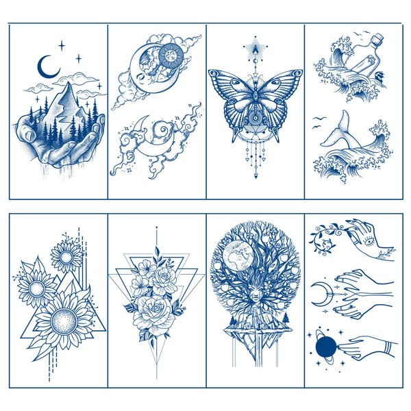 Temporary Tattoos for Men Women Teens and Kids,Semi Permanent Tattoo,Waterproof 2 Weeks Tattoo Stickers, Realistic Fake Tattoo That Look Real and Last Long
