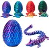Executive Desk Toys Easter Egg, 3D Printed Dragon, 3D Dragon Eggs with Dragon Inside, Dragon Toy Dragon Egg Fidget Toy, Fidget Toys for Autism/ADHD (Laser Purple)