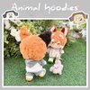 niannyyhouse 20cm Plush Doll Clothes Fox Panda Puppy Hoodie Pants 8in Doll Accessories (Grey)